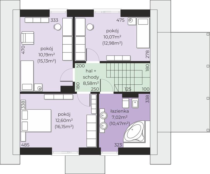 Poddasze projektu Dom przy Cyprysowej 68