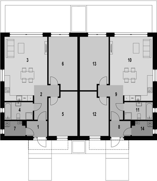 Parter projektu Eco 46 - dwulokalowy