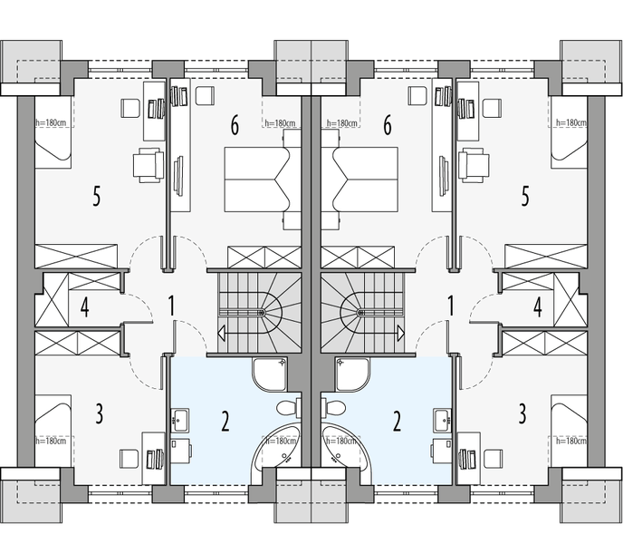 Poddasze projektu Gilbert 2 - bliźniak LLL