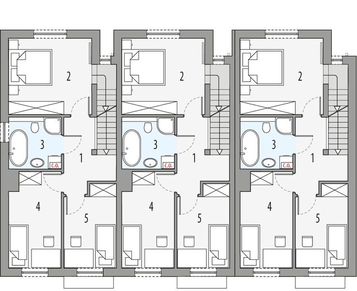 Piętro 1 projektu Kaja - bliźniak LSP