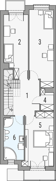 Piętro 1 projektu Kordian - bliźniak
