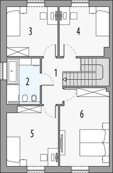 Piętro 1 projektu Milan 3 - bliźniak PLP