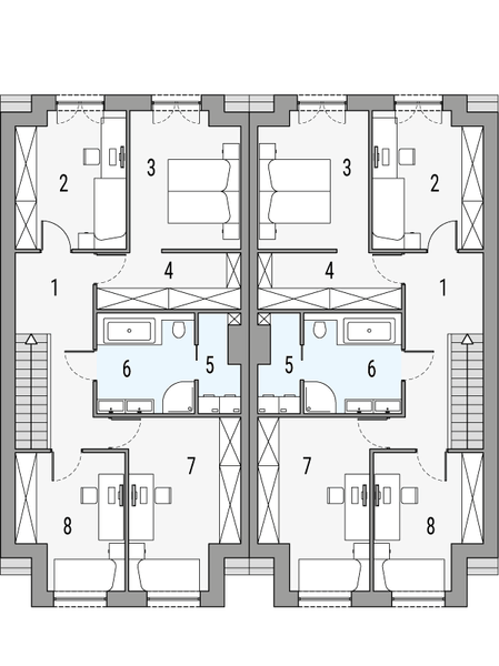Poddasze projektu Melodia B1 - bliźniak LLL