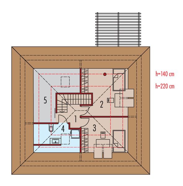 Poddasze projektu Mini 20 PLUS (wersja B) energo plus