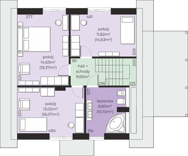 Poddasze projektu Dom przy Cyprysowej 72