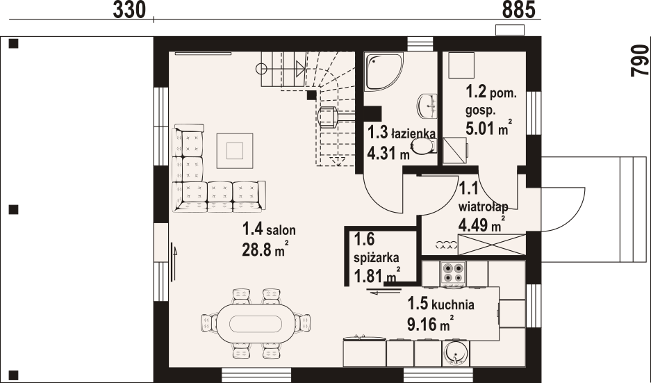 Parter projektu Gryfice małe 3 dws