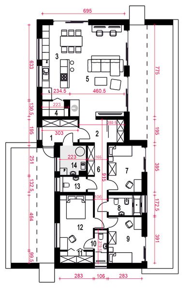 Parter projektu Kalia bez garażu [B]