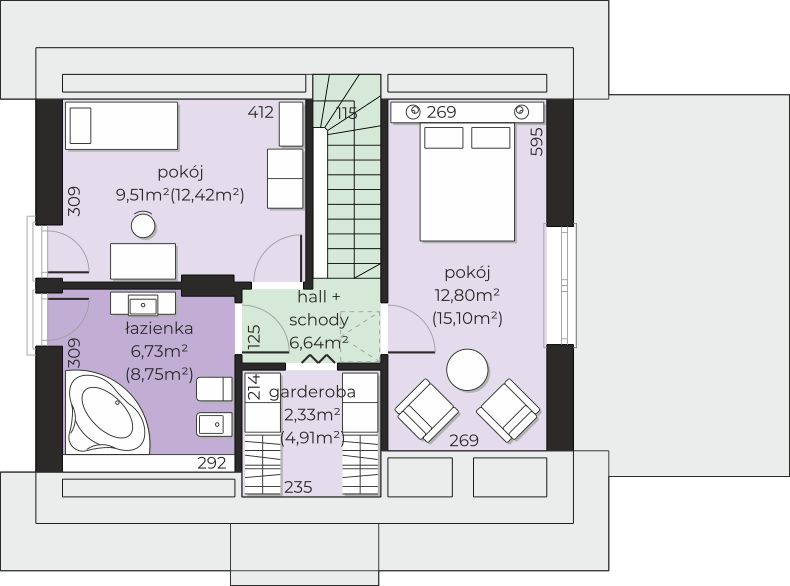 Poddasze projektu Dom przy Imbirowej 10