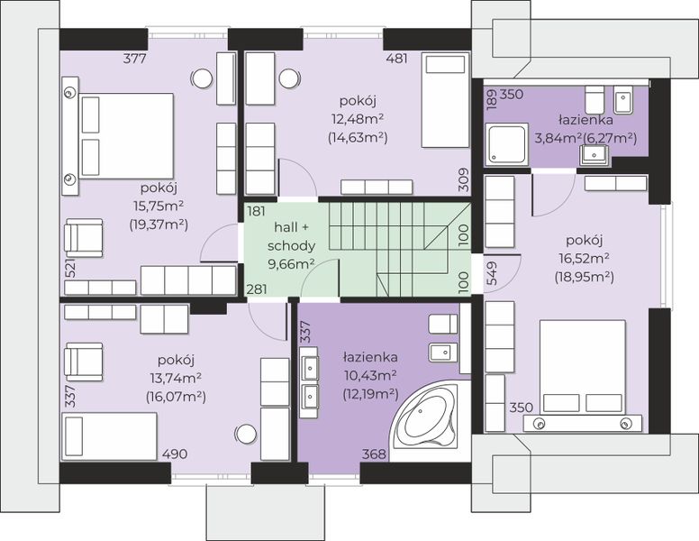 Poddasze projektu Dom przy Cyprysowej 74