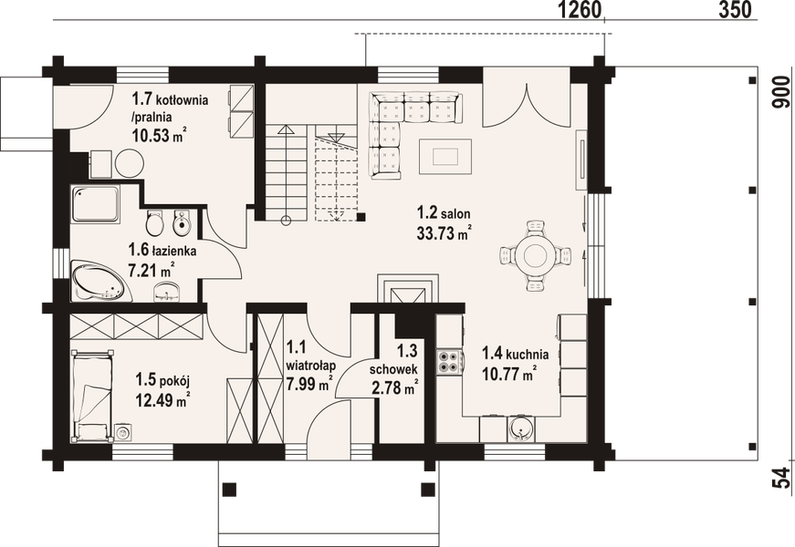 Parter projektu Jurgów średni 45 dw