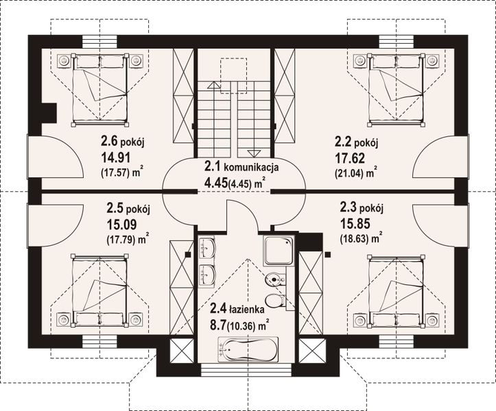 Poddasze projektu Jurgów średni 45 dw