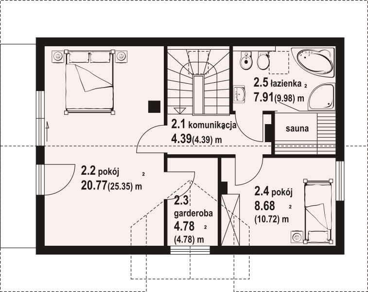 Poddasze projektu Orłowo 19 dw
