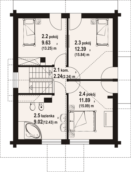 Poddasze projektu Rydzowo 43 dw