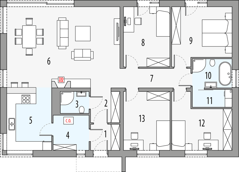 Parter projektu Karmel 2a modern