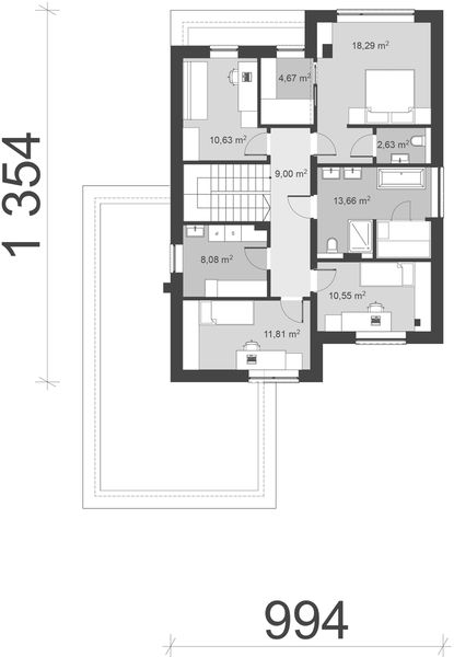 Piętro 1 projektu uA338v1