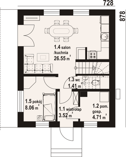 Parter projektu Gładyszowo 70 bk pcr