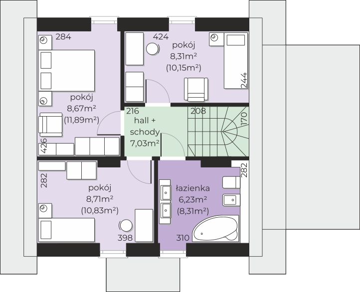 Poddasze projektu Dom przy Cyprysowej 77