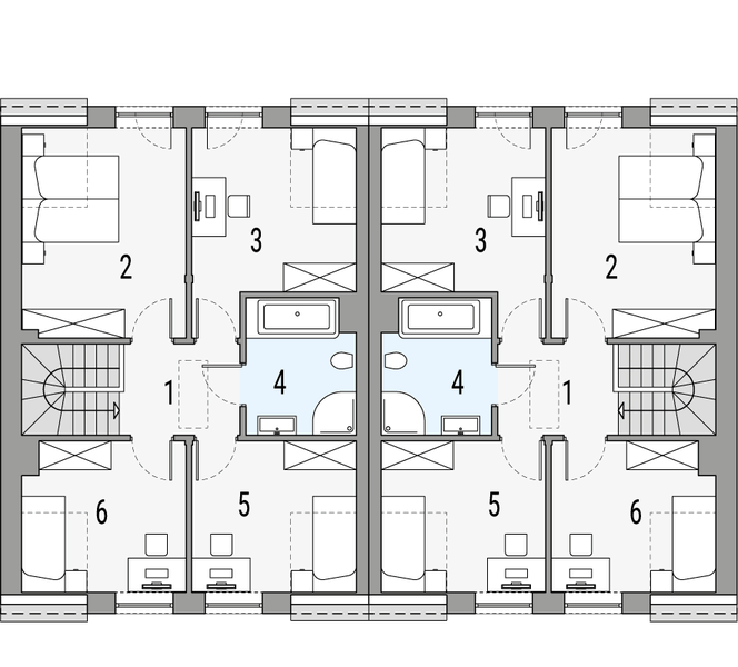 Poddasze projektu Kalipso 4 - bliźniak LLL