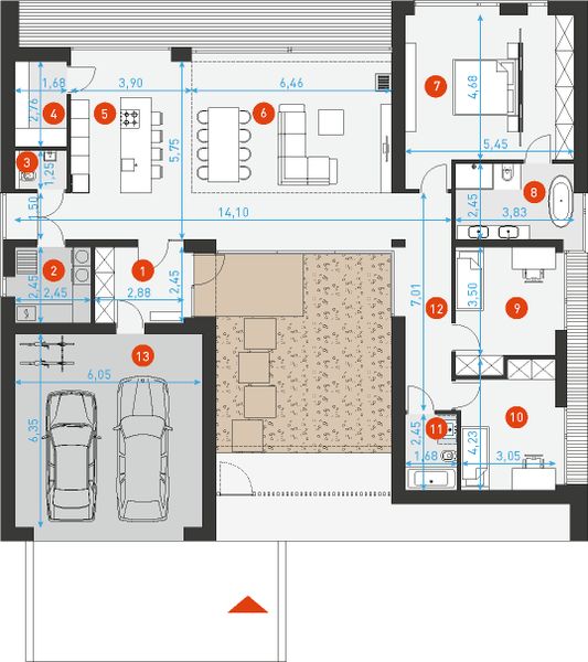 Parter projektu Dom z patio 2