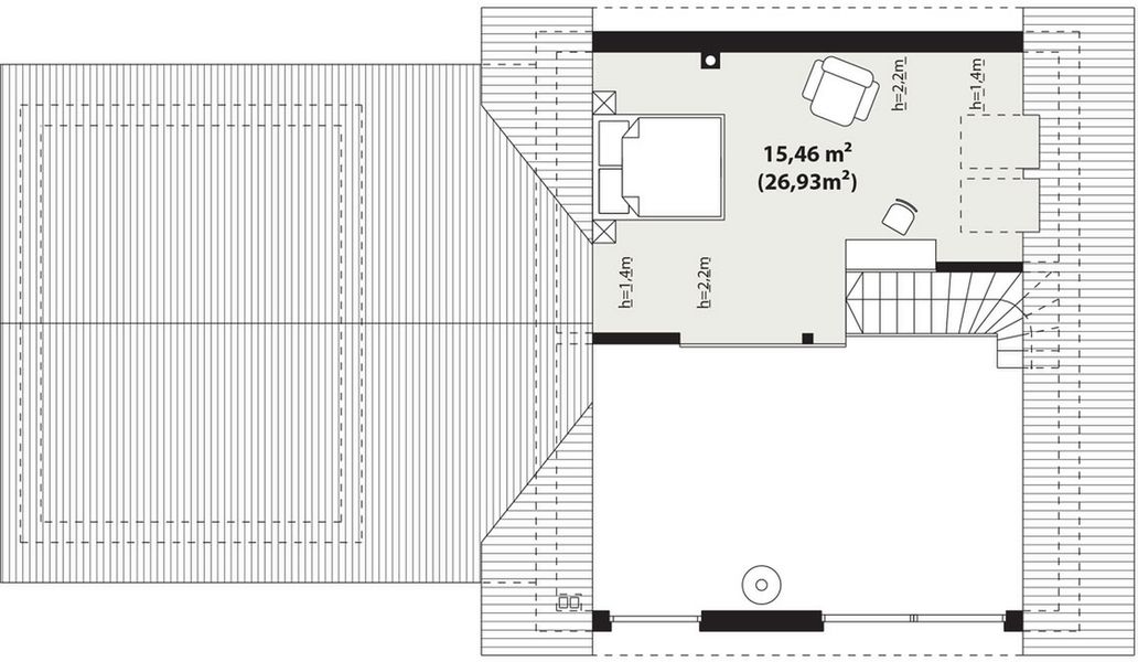 Poddasze projektu Erna 4 drewniana