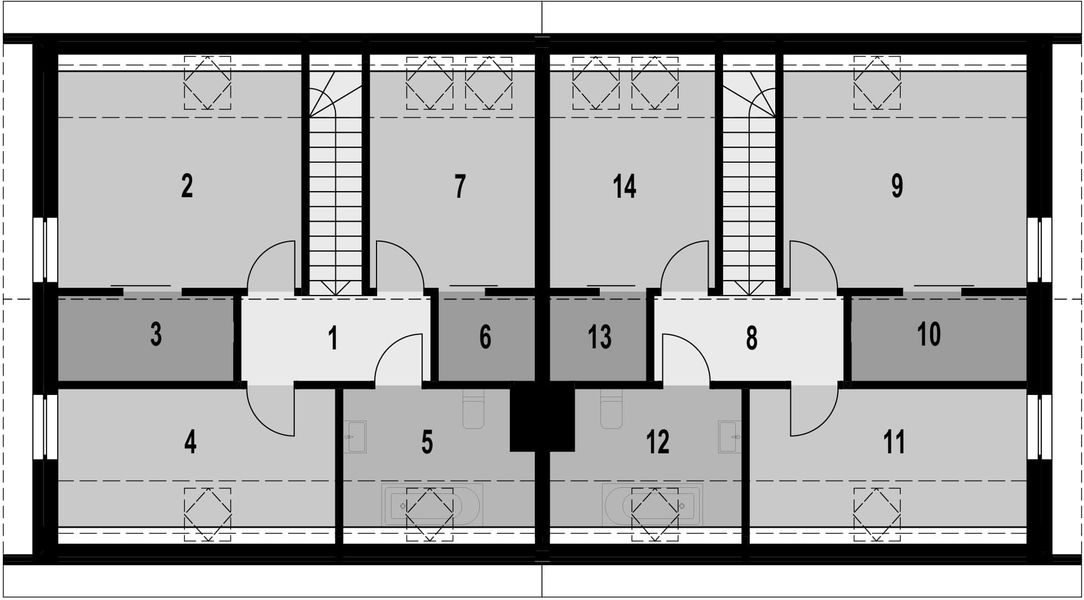 Poddasze projektu Eco 47 - dwulokalowy