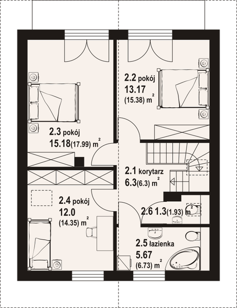 Poddasze projektu Gładyszowo a3