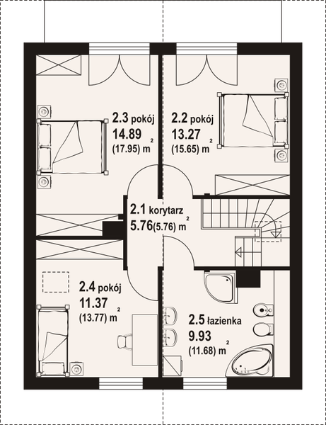Poddasze projektu Gładyszowo a3 dws