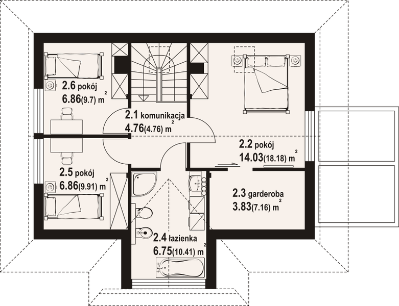 Poddasze projektu Zawoja 14 dw