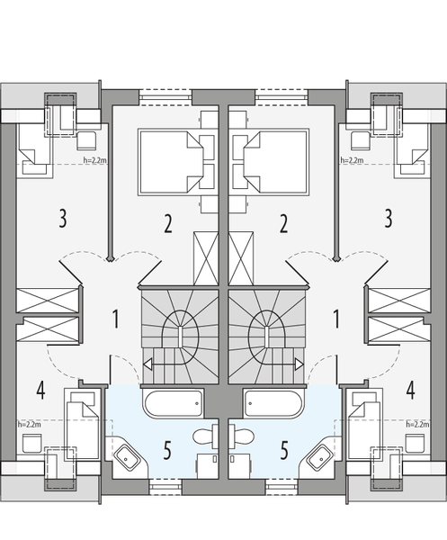 Poddasze projektu Emilka 2 - dwulokalowy LLL