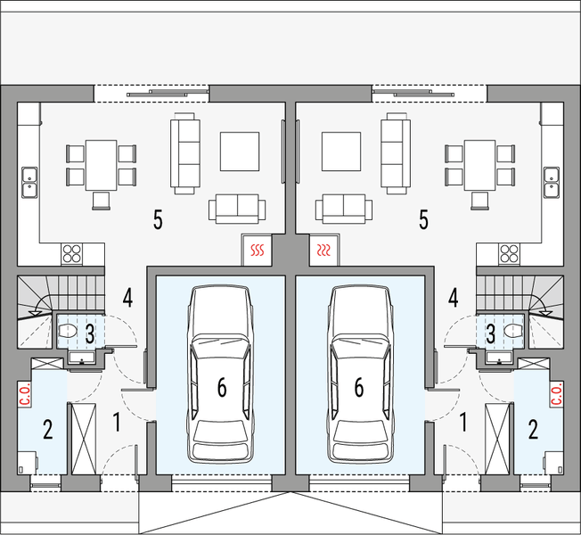 Parter projektu Kalipso 4 - dwulokalowy LLL
