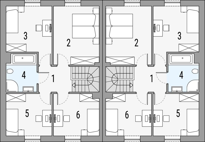 Poddasze projektu Kalipso 5 - bliźniak PLP
