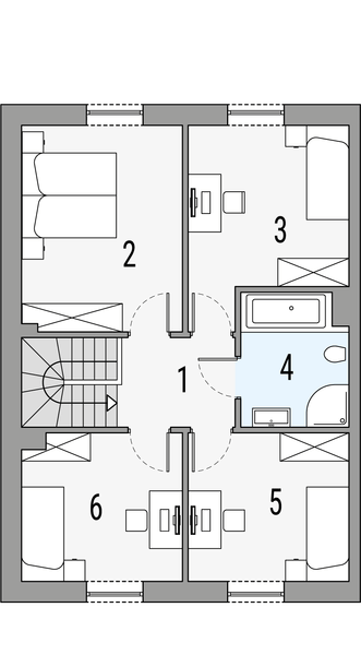 Poddasze projektu Kalipso 5 - bliźniak PLP