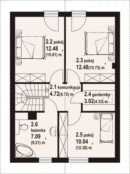 Poddasze projektu Grodziec a3 dw
