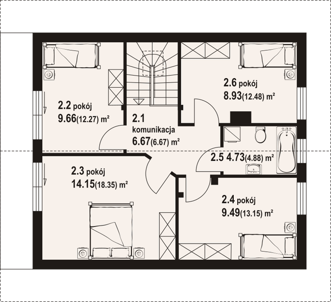 Poddasze projektu Gryfice a3 dw