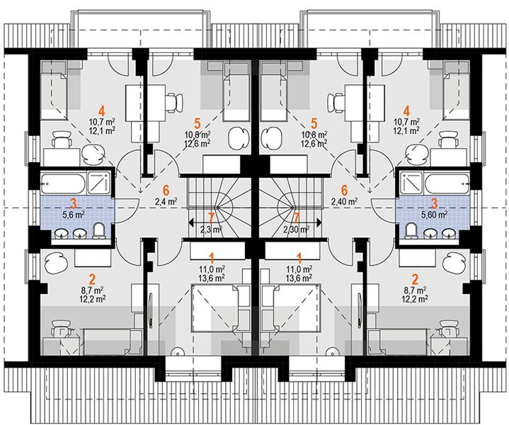 Poddasze projektu Lila Prima Duolit (1869)