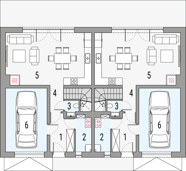Parter projektu Kalipso 3 - dwulokalowy PLP