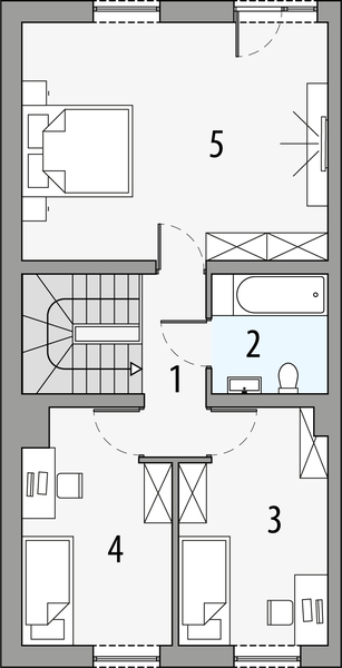 Piętro 1 projektu Olaf 2 - segment lewy