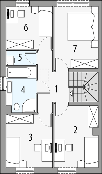 Piętro 1 projektu Lidia - segment lewy