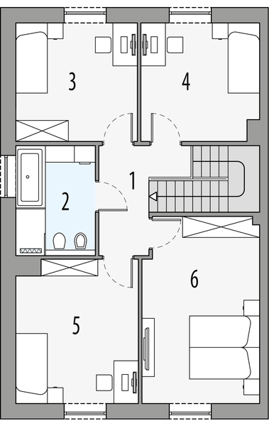 Piętro 1 projektu Milan 2 - segment lewy