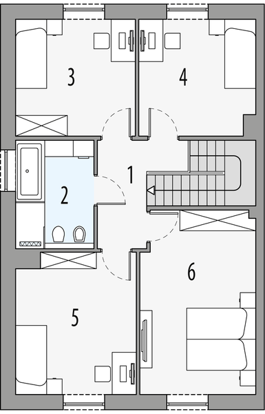 Piętro 1 projektu Milan 3 - segment lewy