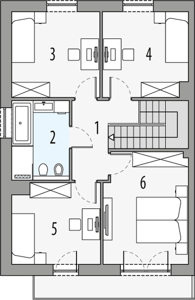 Piętro 1 projektu Milan 1 - segment lewy
