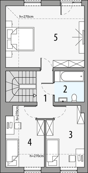 Poddasze projektu Olaf 1 - segment lewy
