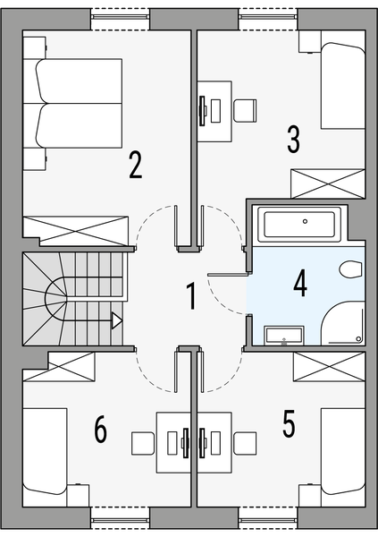 Piętro 1 projektu Kalipso 5 - segment lewy