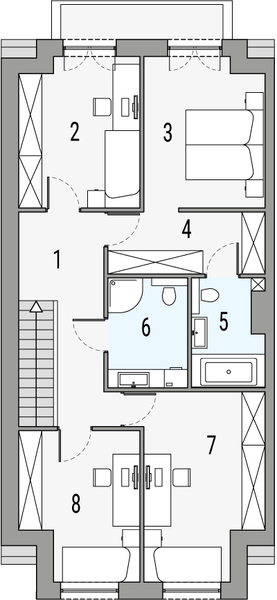 Poddasze projektu Melodia a2 - segment lewy