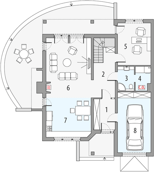 Parter projektu Rodzynek 2a - segment lewy