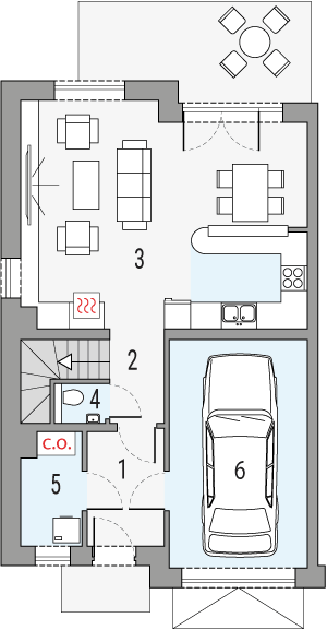 Parter projektu Feliks - segment lewy