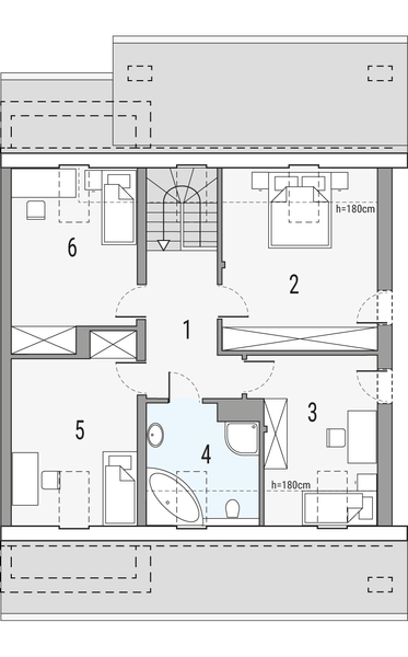 Poddasze projektu Jaś b - segment lewy