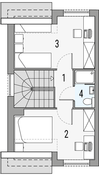 Poddasze projektu Morski 2 - segment lewy