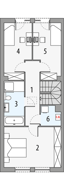 Piętro 1 projektu Julian 2 - segment lewy