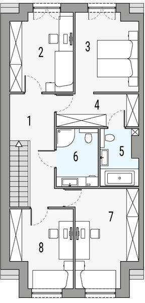 Poddasze projektu Melodia b2 - segment lewy